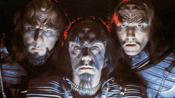 Drei Filmfiguren: Klingonen aus Star Trek
