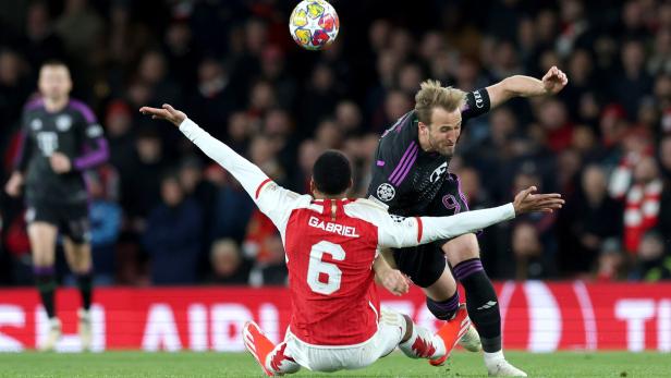 Wie ein Hurri-Kane: Der  Engländer Harry Kane traf für die Bayern, es war sein insgesamt 15. Treffer gegen Arsenal