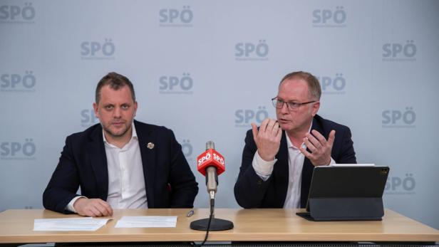 SPÖ-Landesgeschäftsführer Wolfgang Zwander und Vizebürgermeister Alfred Strohmayer, Vorsitzender der SPÖ Vösendorf