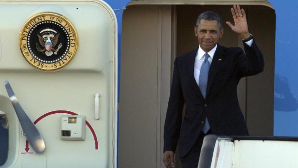 Barack Obama bei seiner Ankunft in Amsterdam.