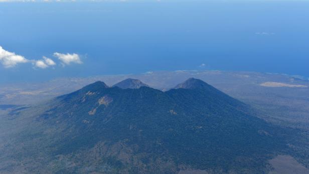 Luftaufnahme des Vulkans Ijen in Indonesien