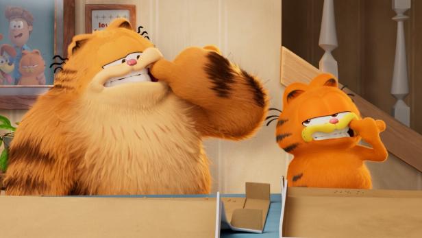 Die Liebe zu Lasagne liegt in der Familie: Garfield trifft auf seinen verloren geglaubten Vater Vic wieder in „Garfield – Eine extra Portion Abenteuer“