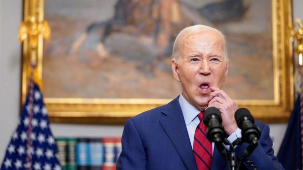 U.S. President Joe Biden discusses ongoing student protests at U.S universities prior to departing the White House in Washington