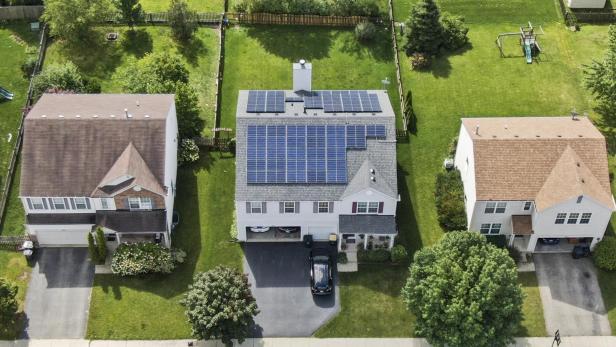 Solar panels on private homes