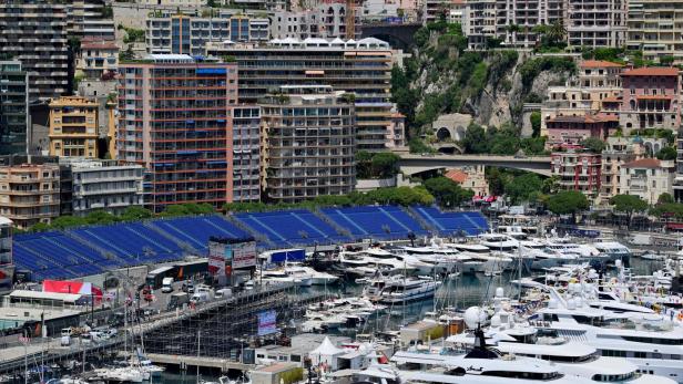 Die Tribünen für das Formel-1-Rennen in Monaco sind aufgebaut
