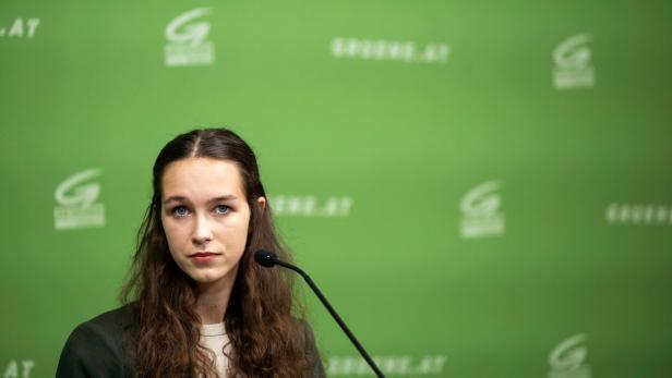 Green Party's candidate for the EU elections Schilling attends a press conference, in Vienna