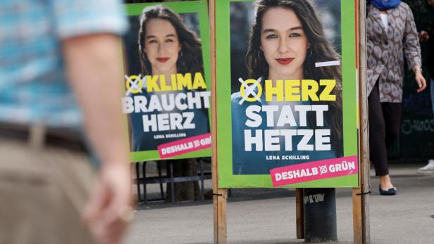 Election campaign posters for 2024 EU Election in Vienna
