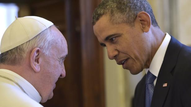 Diskrete Vier-Augen-Gespräche im Vatikan: Präsident Obama und Papst Franziskus.