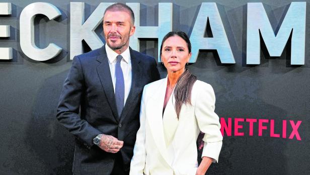 David Beckham und Victoria Beckham am roten Teppich.