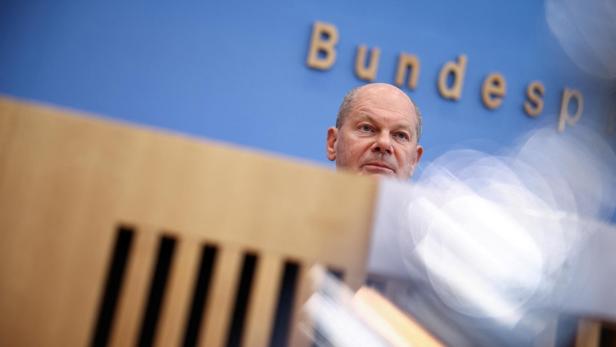 German Chancellor Olaf Scholz attends the traditional "summer press conference" in Berlin