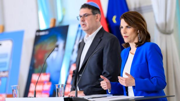 PK "NEUE ONLINEKAMPAGNE GEGEN ANTISEMITISMUS: DEUTSCH / EDTSTADLER Mit Zivilcourage und Online-Plattformen: So will Edtstadler gegen Antisemitismus vorgehen