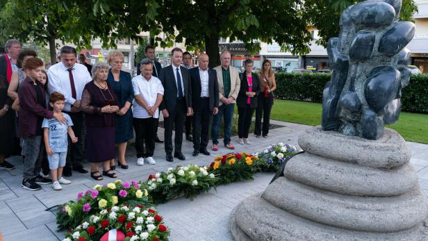 Die Gedenkfeier im August 2023 im Oberwarter Stadtpark.