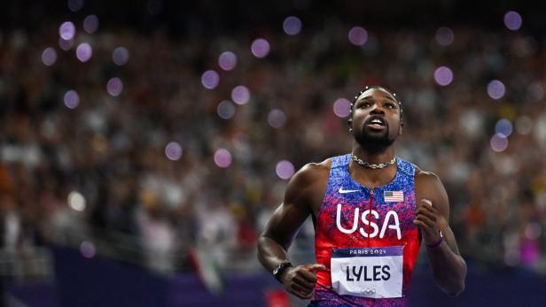 Noah Lyles gewinnt den 100-Meter-Lauf in Paris in 9,79 Sekunden