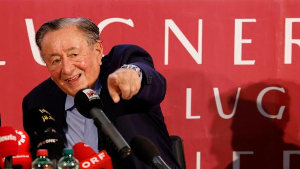 Austrian business man Richard Lugner attends a press conference in Vienna