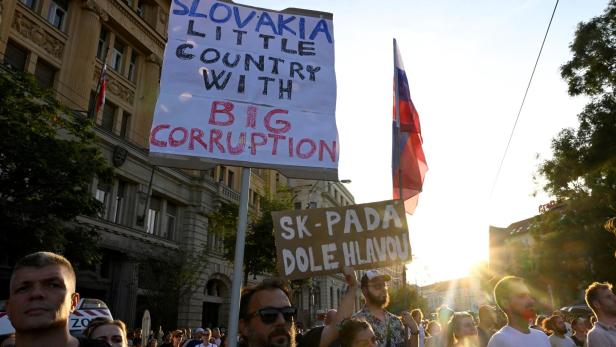 Anti-government protest against recent moves by the government on justice and cultural issues, in Bratislava