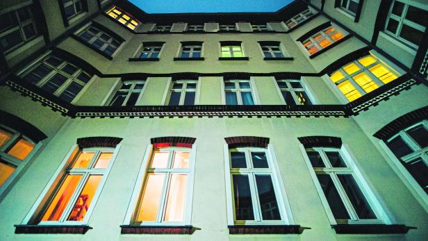 Residential building at night