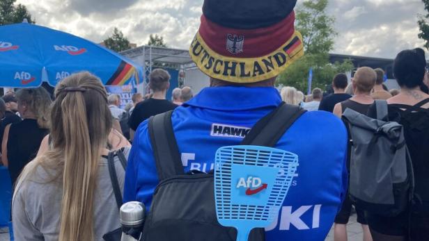 AfD-Anhänger in Thüringen, wo die Partei vom Verfassungsschutz als „gesichert rechtsextrem“ eingestuft wurde