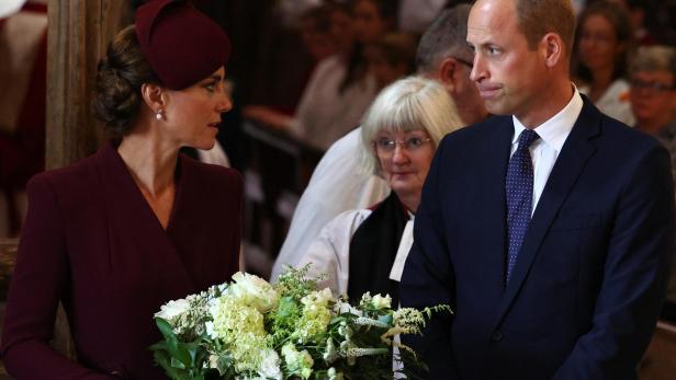 Britain's Prince William and Princess Catherine visit Wales, on the first anniversary of Queen Elizabeth's death