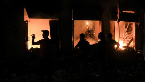 Aftermath of an Israeli strike at a house in Gaza