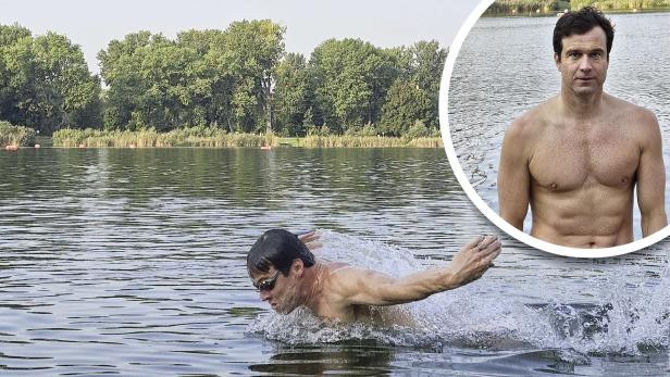 Markus Rogan beim morgendlichen Training in der Alten Donau