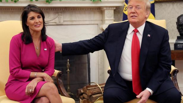 Nikki Haley und Donald Trump im weißen Haus