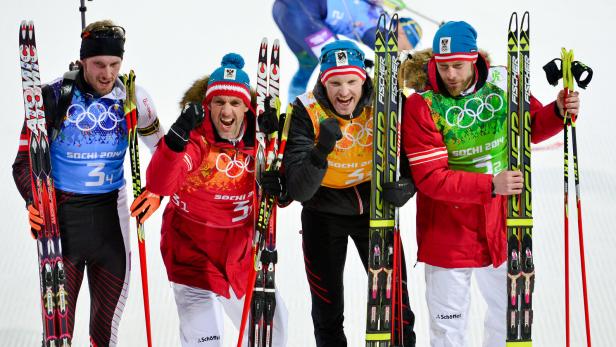 Dominik Landertinger, Christoph Sumann, Simon Eder, Daniel Mesotitsch (von links)