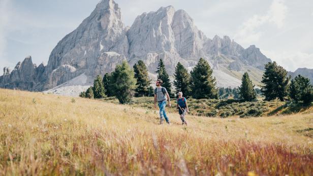 Eine Hütten-Wanderung im UNESCO-Weltnaturerbe Dolomiten.