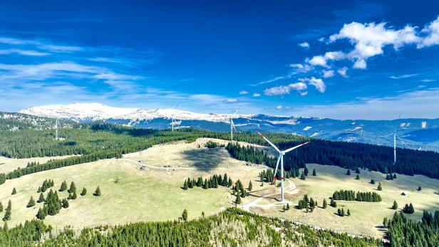 Windpark Steinberger Alpe der Kelag in der Grenzregion zwischen Kärnten und Steiermark