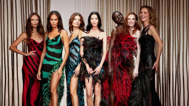 Cavalli vereinte Topmodels auf dem Laufsteg.
