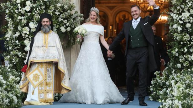 Princess Theodora of Greece and Denmark marries US lawyer Matthew Kumar in Athens