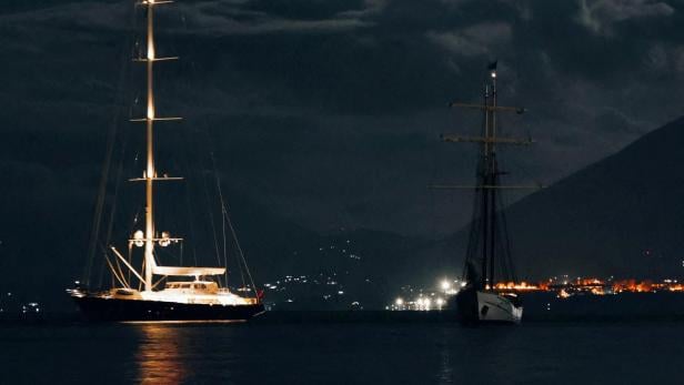 FILE PHOTO: Bayesian, a 56-metre-long sailboat, which later sank off the Sicilian capital Palermo, is seen in Santa Flavia