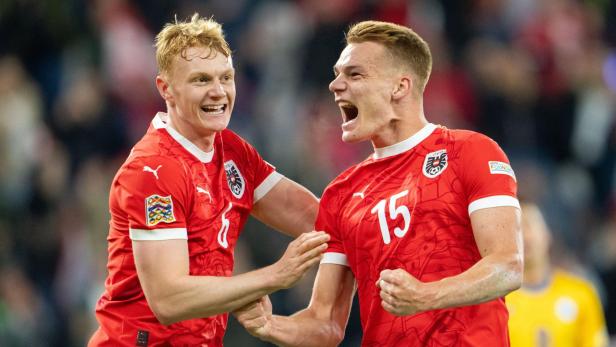 ÖFB-Spieler Lienhart (r.) und Seiwald