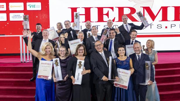 Alle ausgezeichneten Siegerbetriebe: Die Hermes.Wirtschafts.Gala in der Hofburg lockt jährlich 500 Gäste nach Wien