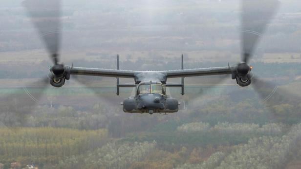 US Air Force aircrafts conduct a demonstration flight in Budapest