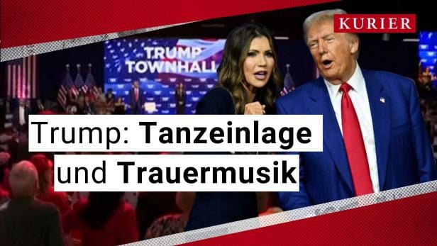 Skurriler Auftritt: Trump tanzt auf Bühne und spielt Trauermusik