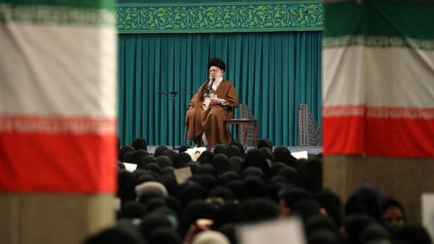 Iran's Supreme Leader Ayatollah Ali Khamenei speaks during a meeting in Tehran