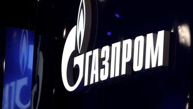 FILE PHOTO: Russian gas producer Gazprom's logo