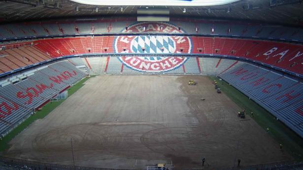 Die Allianz Arena am Montagvormittag