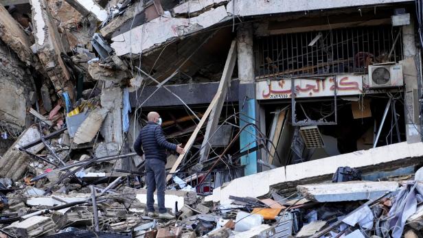 Aftermath of Israeli strikes on the Chiyah district of Beirut's southern suburbs