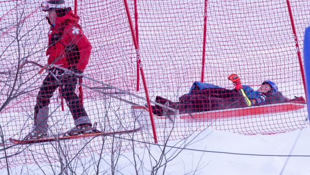 Mikaela Shiffrin nach ihrem Sturz in Killington