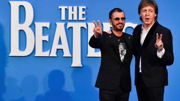 APA/AFP/BEN STANSALLritish singer-songwriter Paul McCartney (R) and muscian Ringo Starr (L) of legendary rock-band The Beatles pose arriving on the carpet to attend a special screening of the film "The Beatles Eight Days A Week: The Touring Years" in London on September 15, 2016. "Let it Be", the documentary film about The Beatles released just after the band's break up in 1970, hit screens again on May 8, 2024 -- the first time it has been legally available in over 50 years. Shot in January 1969, director Michael Lindsay-Hogg's movie contained glimpses of the tensions and acrimony between John Lennon, Paul McCartney, George Harrison and Ringo Starr that eventually led to them disbanding. (Photo by Ben STANSALL / AFP)