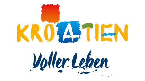 Das Logo von Kroatien mit dem Slogan „Voller Leben“.