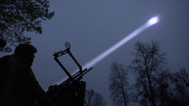 FILE PHOTO: The sky over a Ukrainian air defence volunteer unit in the Kyiv region, Ukraine