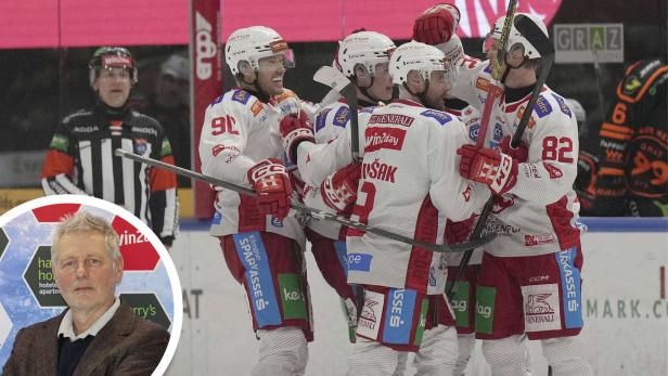 Heimspiel: Beim 4:0 in Graz feierten Hunderte KAC-Fans, Präsident Schwaiger lobt die Stimmung