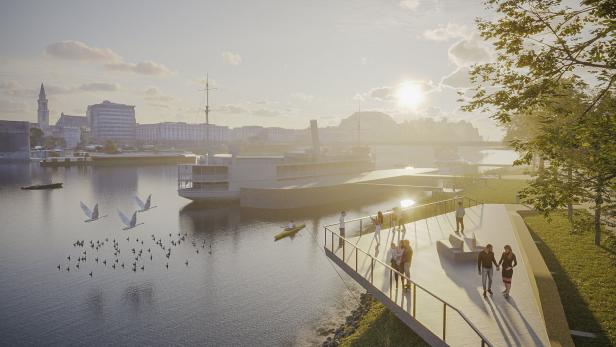 Erste Bilder von der "neuen Donau" in Linz: Aussichtsplattform geplant