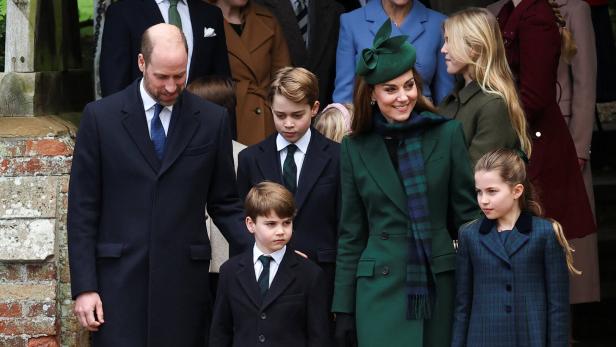 Prinzessin Kate mit William und den Kindern George, Charlotte und Louis