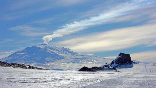 Mount Erebus in der Antarktis ist der südlichste aktive Vulkan der Welt.