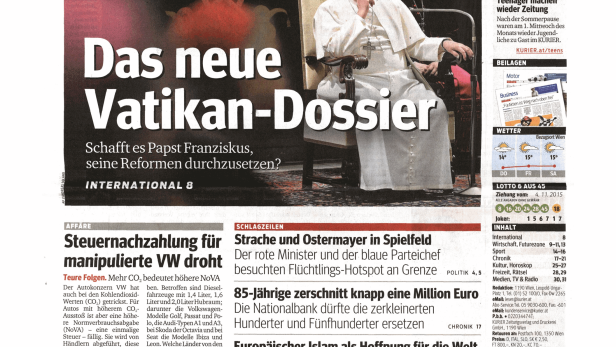 Schlagzeile vom 05.11.2015Das neue Vatikan-DossierKurier