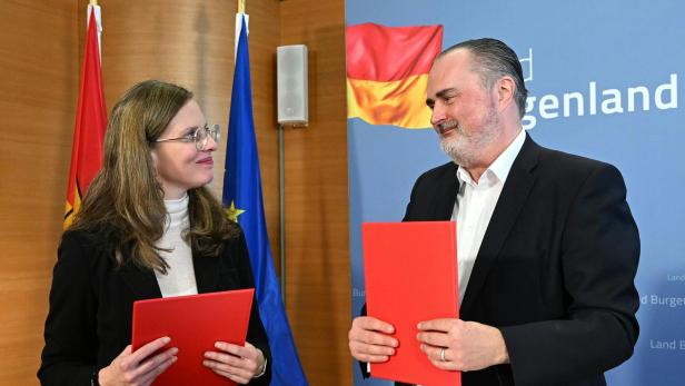 Haider-Wallner und Doskozil unterzeichneten Regierungsübereinkommen