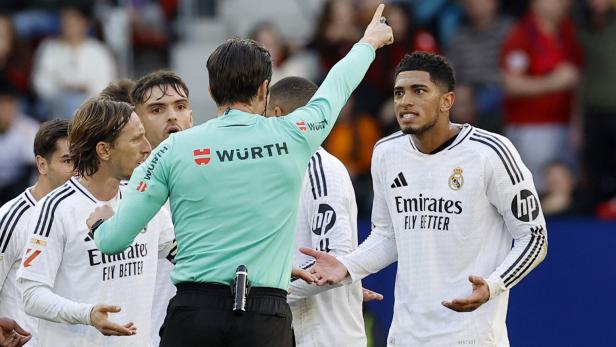 LaLiga - Osasuna v Real Madrid Real Madrid ohne Alaba nur 1:1, Bellingham sah Rot